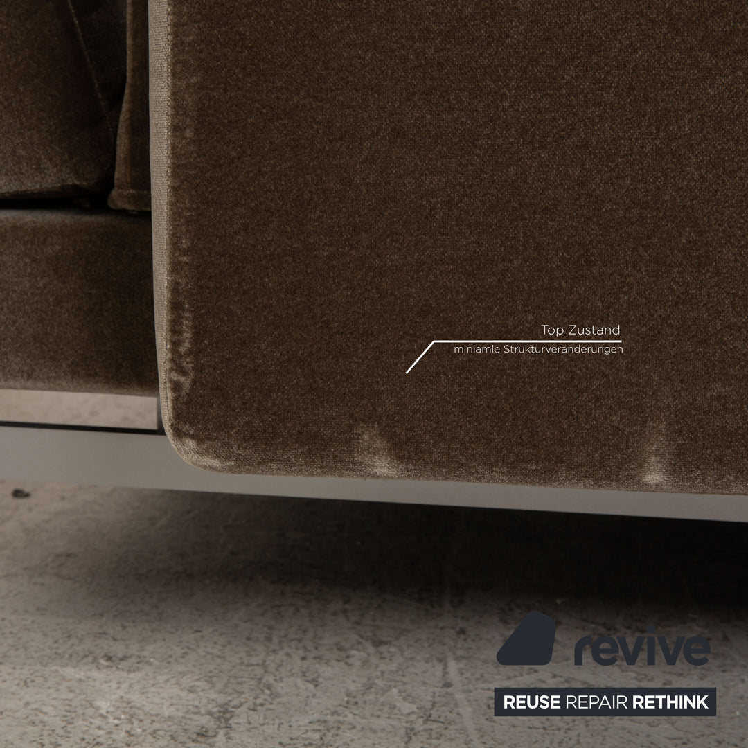Brühl & Sippold Moule Samt Sofa Olivgrün Ecksofa Couch Funktion Relaxfunktion