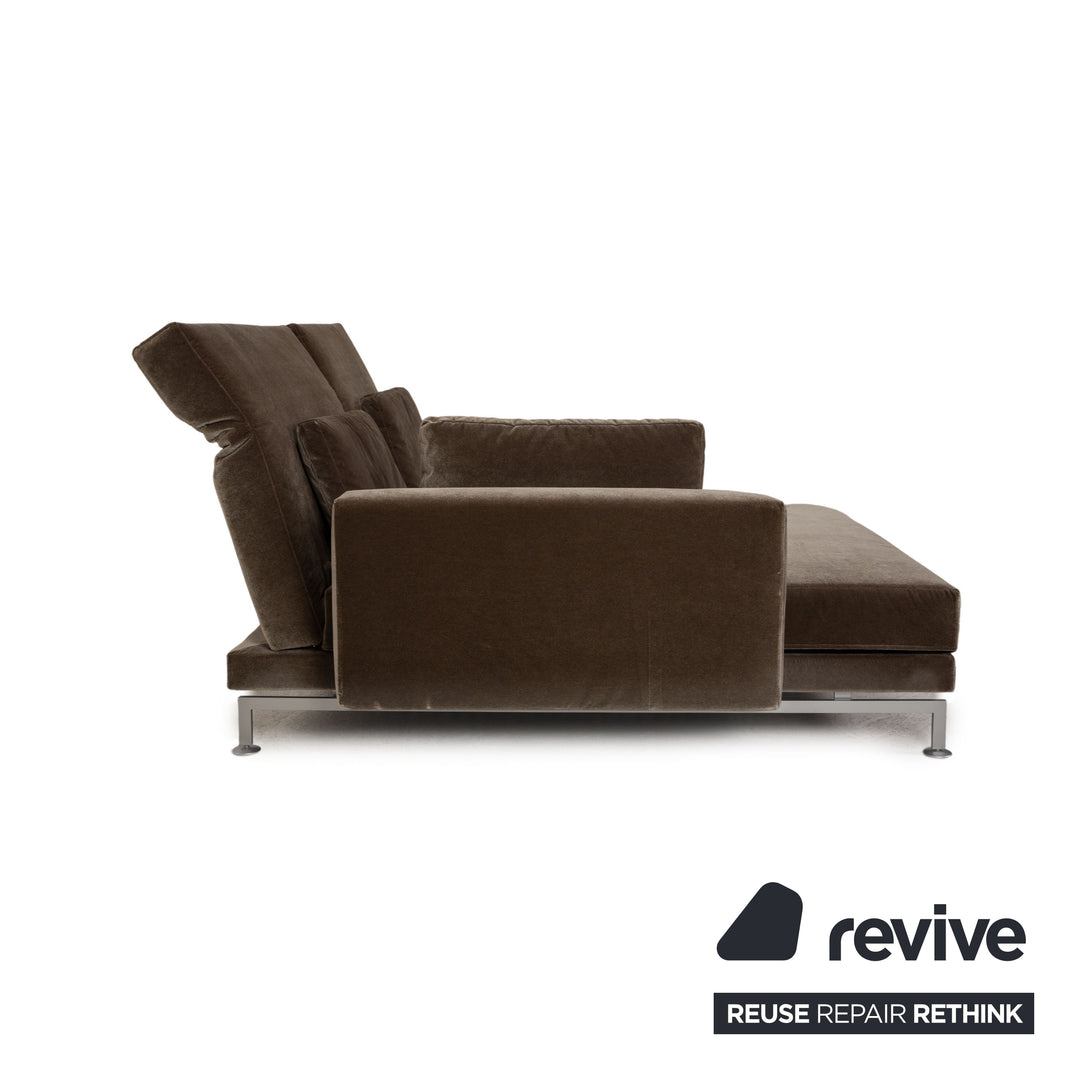 Brühl & Sippold Moule Samt Sofa Olivgrün Ecksofa Couch Funktion Relaxfunktion