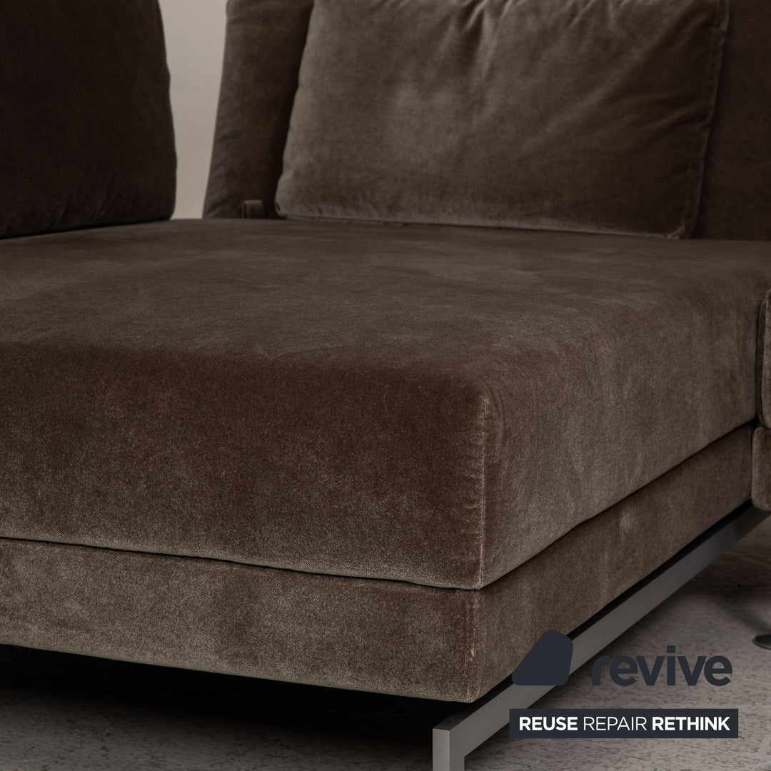 Brühl & Sippold Moule Samt Sofa Olivgrün Ecksofa Couch Funktion Relaxfunktion