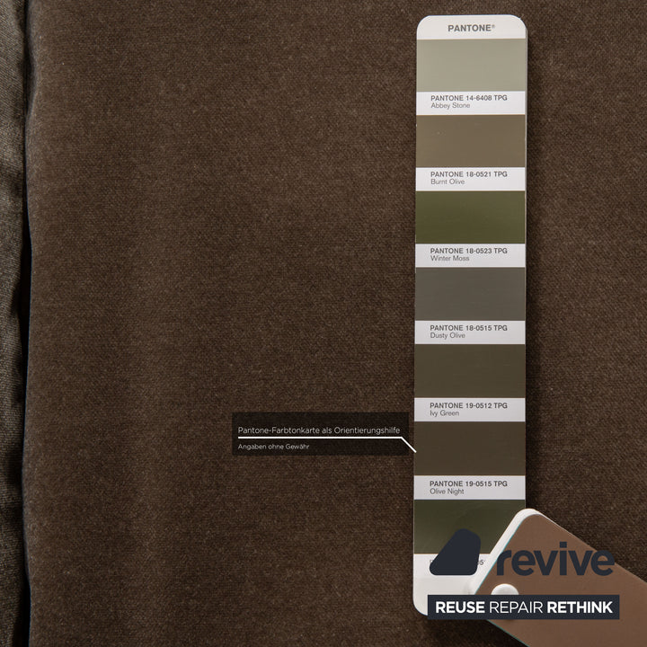 Brühl & Sippold Moule Samt Sofa Olivgrün Ecksofa Couch Funktion Relaxfunktion