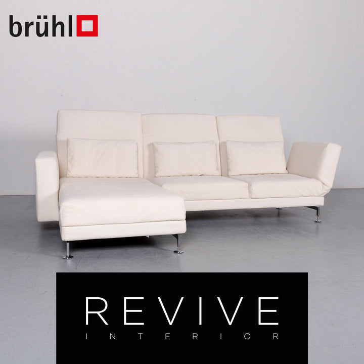Brühl Moule Stoff Ecksofa Creme Weiß Recamiere Funktion #6271