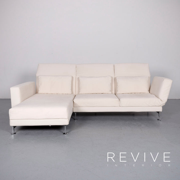 Brühl Moule Stoff Ecksofa Creme Weiß Recamiere Funktion #6271
