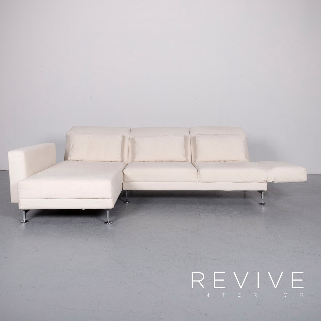 Brühl Moule Stoff Ecksofa Creme Weiß Recamiere Funktion #6271