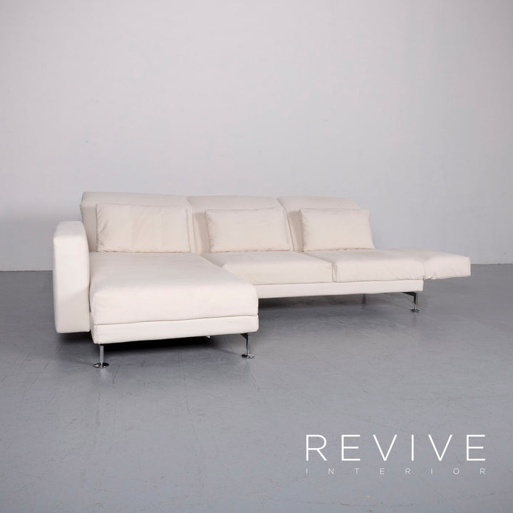 Brühl Moule Stoff Ecksofa Creme Weiß Recamiere Funktion #6271
