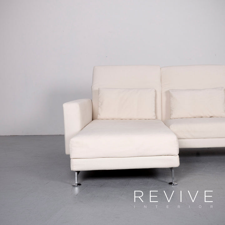 Brühl Moule Stoff Ecksofa Creme Weiß Recamiere Funktion #6271