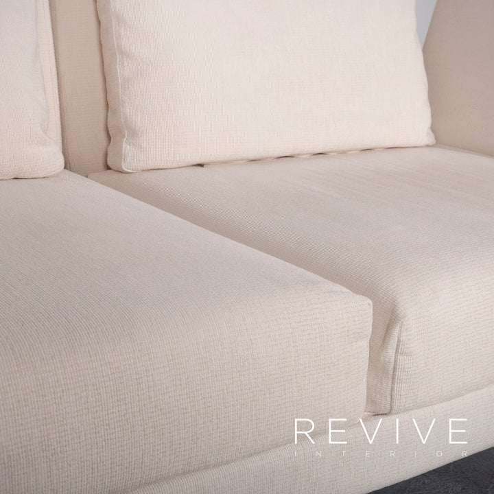 Brühl Moule Stoff Ecksofa Creme Weiß Recamiere Funktion #6271