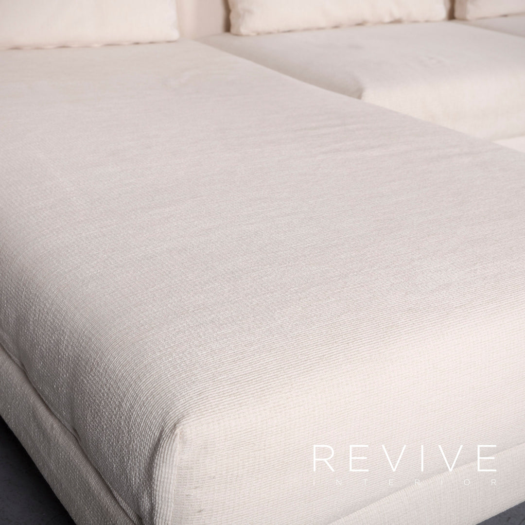 Brühl Moule Stoff Ecksofa Creme Weiß Recamiere Funktion #6271