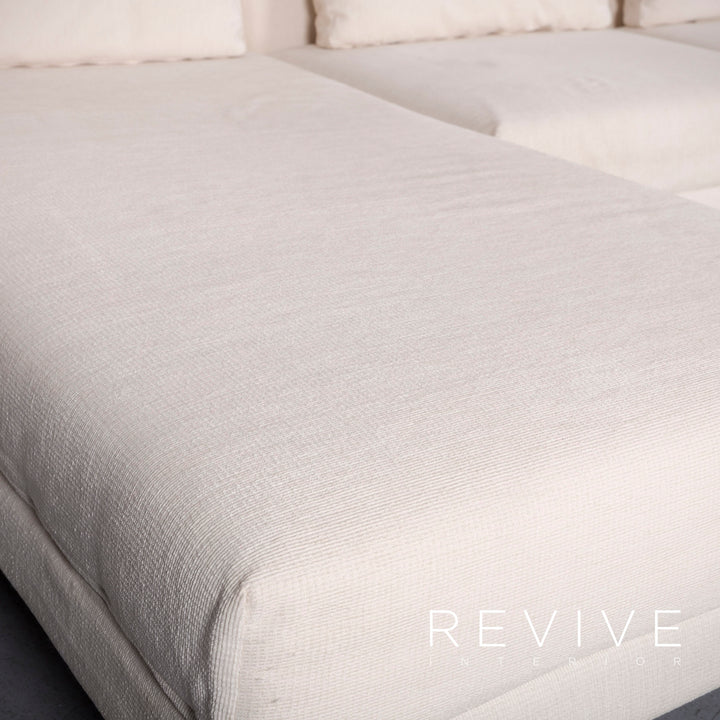 Brühl Moule Stoff Ecksofa Creme Weiß Recamiere Funktion #6271