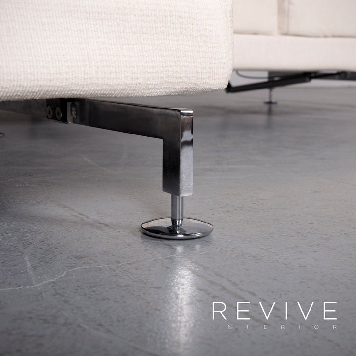 Brühl Moule Stoff Ecksofa Creme Weiß Recamiere Funktion #6271