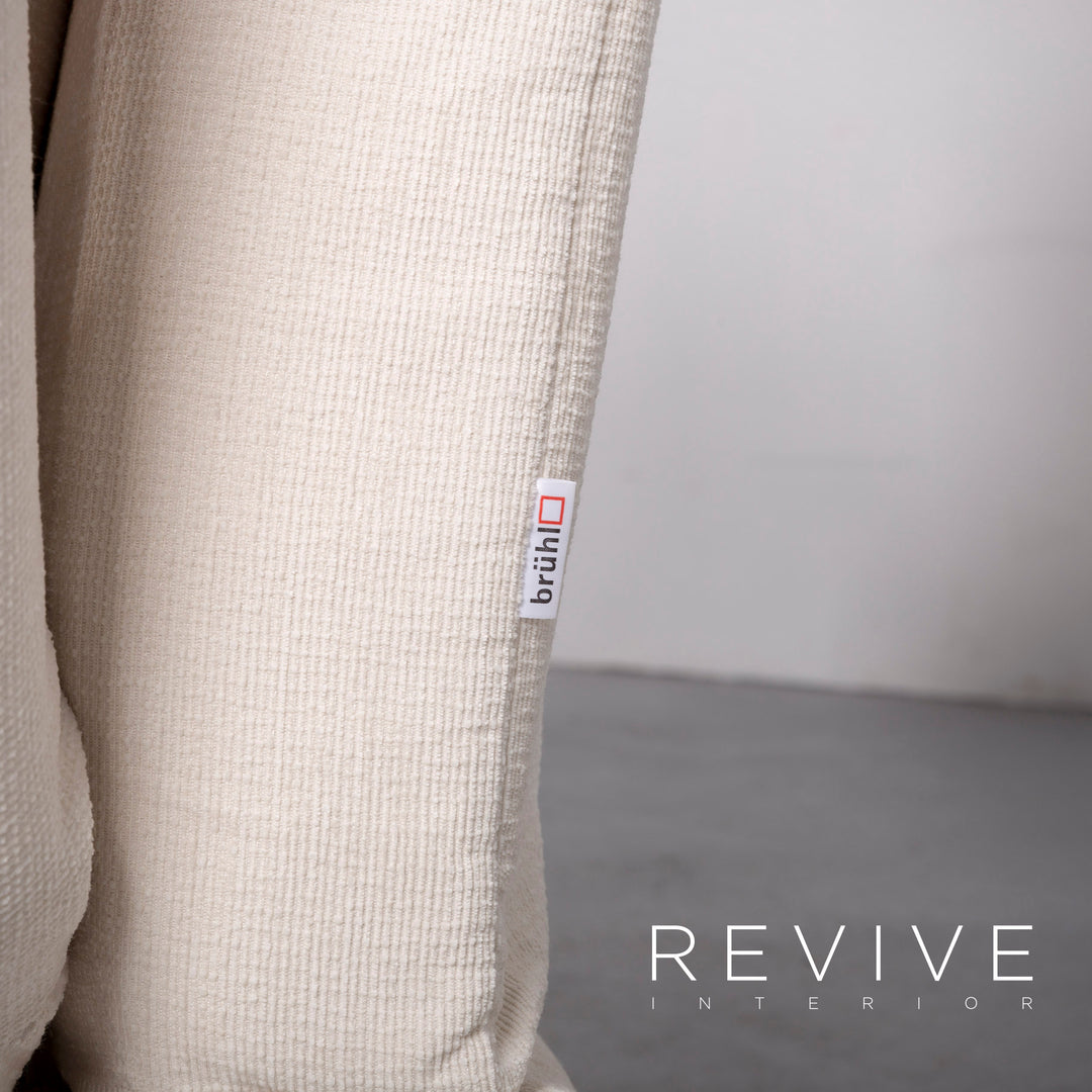 Brühl Moule Stoff Ecksofa Creme Weiß Recamiere Funktion #6271