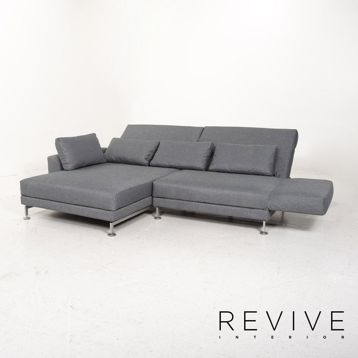 Brühl Moule Stoff Ecksofa Graublau Funktion Relaxfunktion Schlaffunktion Schlafsofa Couch #14561
