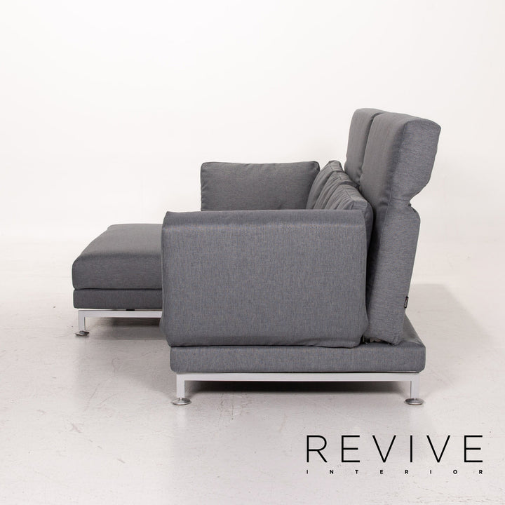 Brühl Moule Stoff Ecksofa Graublau Funktion Relaxfunktion Schlaffunktion Schlafsofa Couch #14561