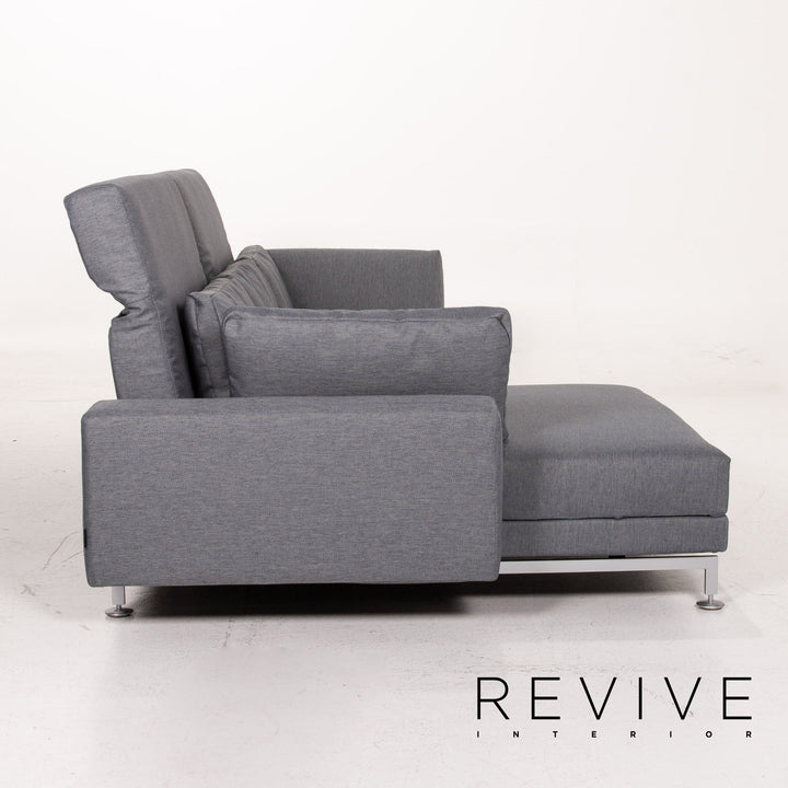 Brühl Moule Stoff Ecksofa Graublau Funktion Relaxfunktion Schlaffunktion Schlafsofa Couch #14561