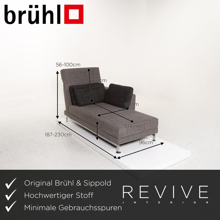 Brühl & Sippold Moule Stoff Liege Grau Relaxliege Schlaffunktion #13302