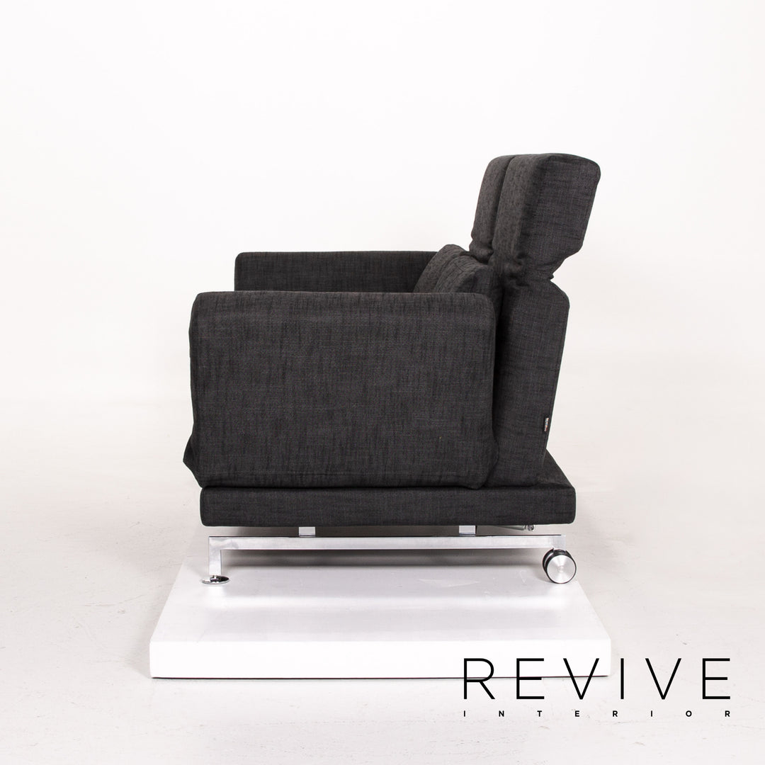 Brühl & Sippold Moule Stoff Sofa Anthrazit Grau Zweisitzer Schlafsofa Relaxfunktion Funktion Schlaffunktion #14222