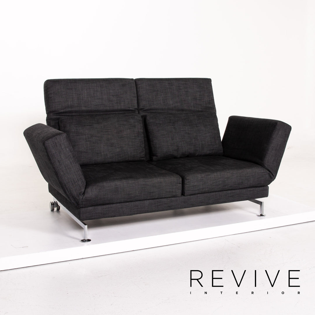 Brühl & Sippold Moule Stoff Sofa Anthrazit Grau Zweisitzer Schlafsofa Relaxfunktion Funktion Schlaffunktion #14222