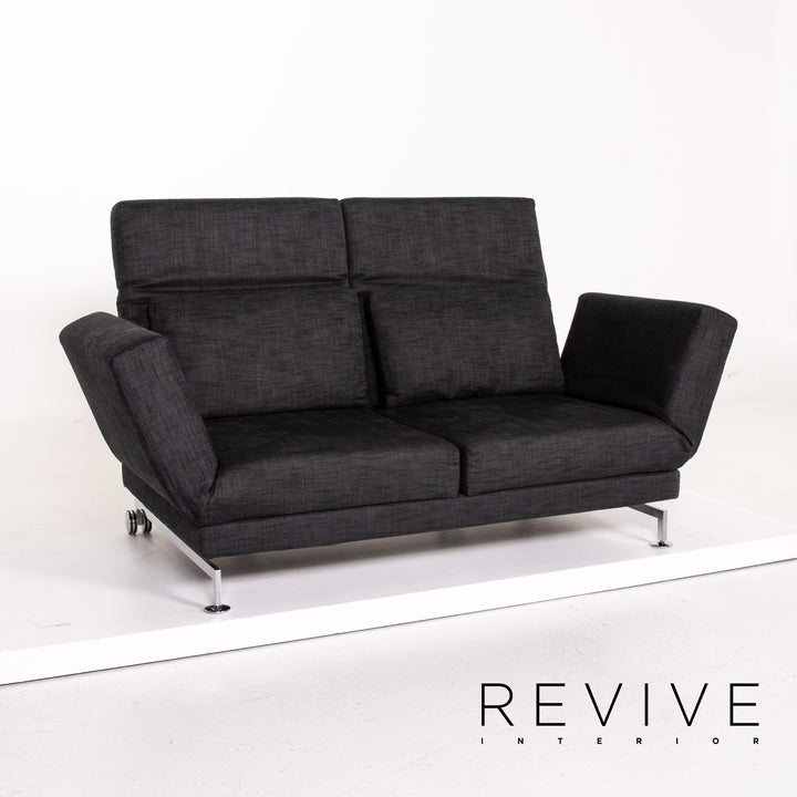 Brühl & Sippold Moule Stoff Sofa Anthrazit Grau Zweisitzer Schlafsofa Relaxfunktion Funktion Schlaffunktion #14222