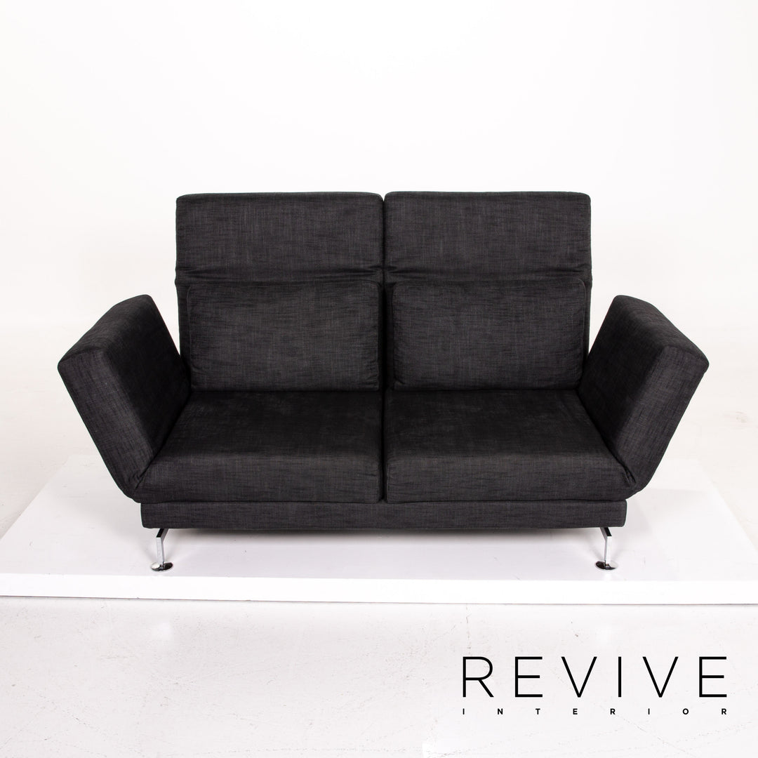 Brühl & Sippold Moule Stoff Sofa Anthrazit Grau Zweisitzer Schlafsofa Relaxfunktion Funktion Schlaffunktion #14222