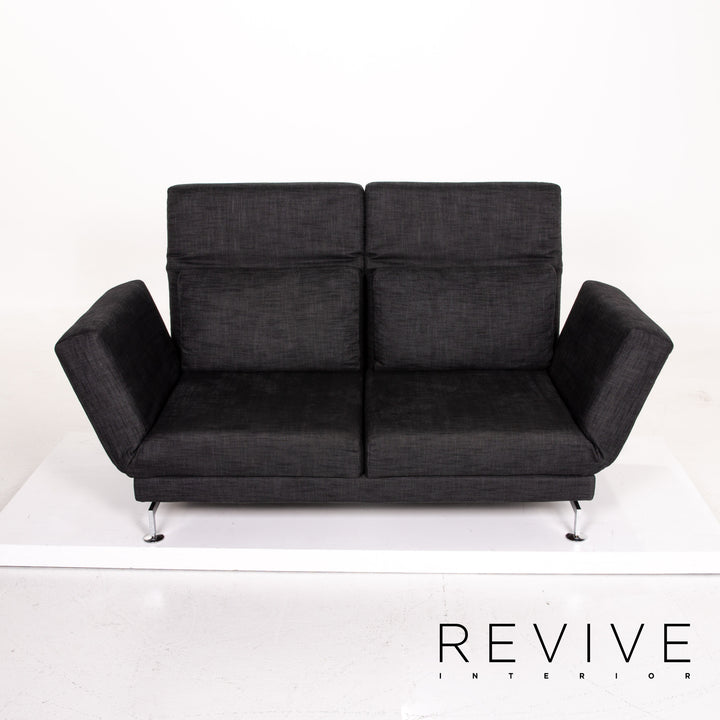 Brühl & Sippold Moule Stoff Sofa Anthrazit Grau Zweisitzer Schlafsofa Relaxfunktion Funktion Schlaffunktion #14222