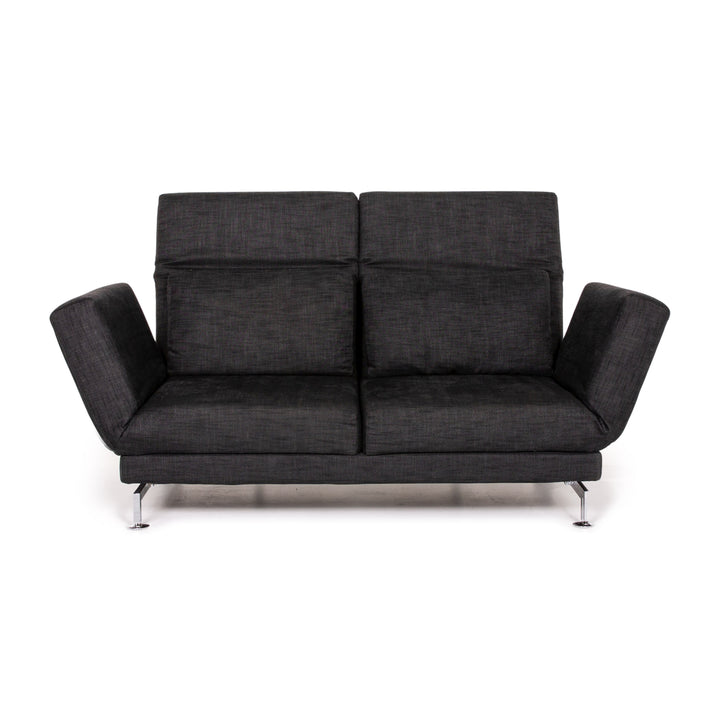 Brühl & Sippold Moule Stoff Sofa Anthrazit Grau Zweisitzer Schlafsofa Relaxfunktion Funktion Schlaffunktion #14222