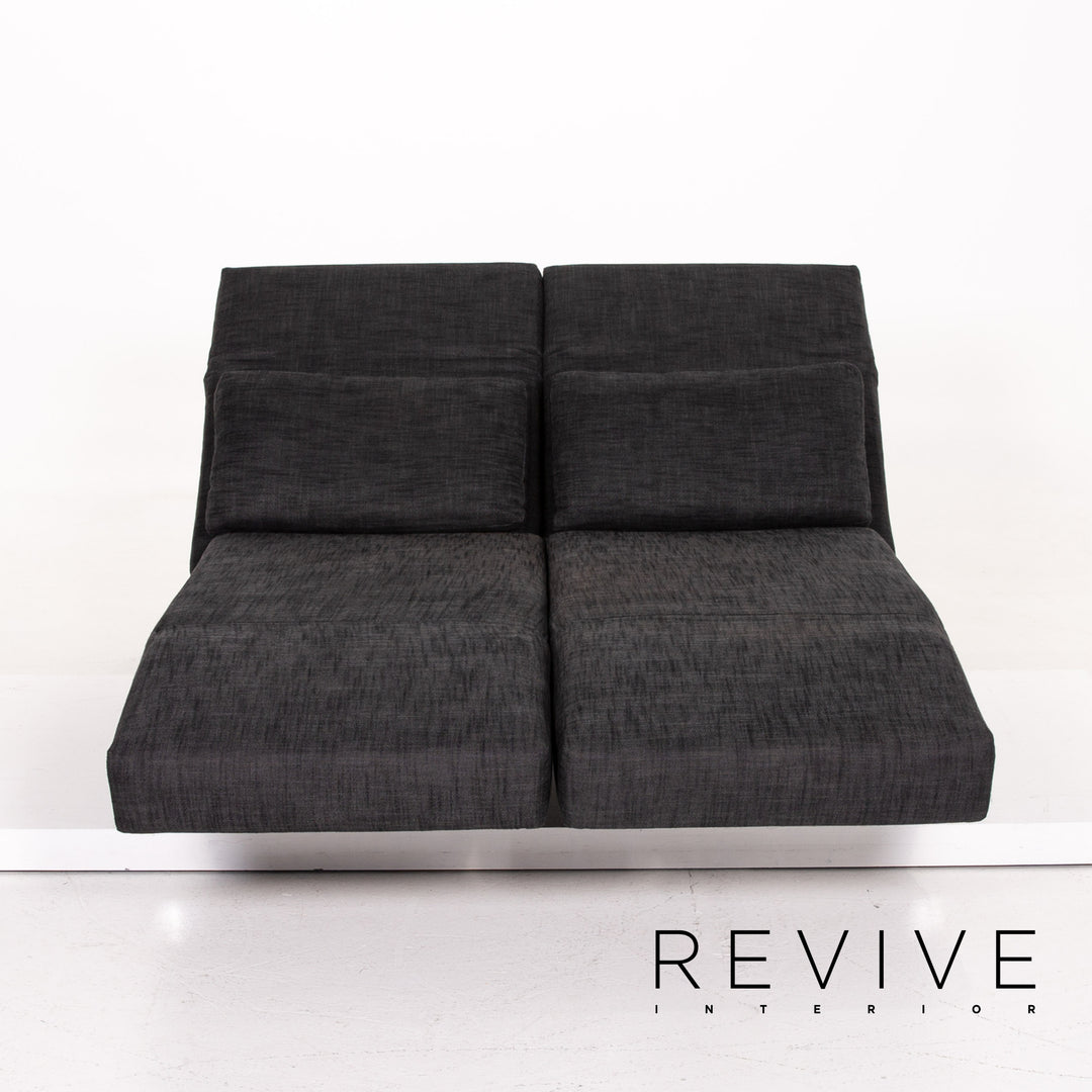 Brühl & Sippold Moule Stoff Sofa Anthrazit Grau Zweisitzer Schlafsofa Relaxfunktion Funktion Schlaffunktion #14222