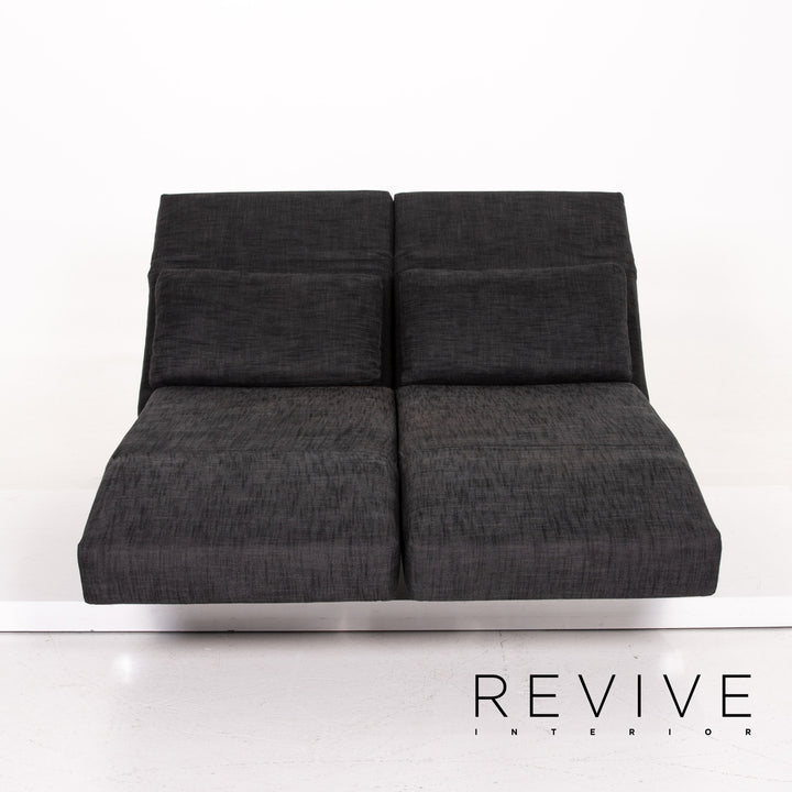 Brühl & Sippold Moule Stoff Sofa Anthrazit Grau Zweisitzer Schlafsofa Relaxfunktion Funktion Schlaffunktion #14222