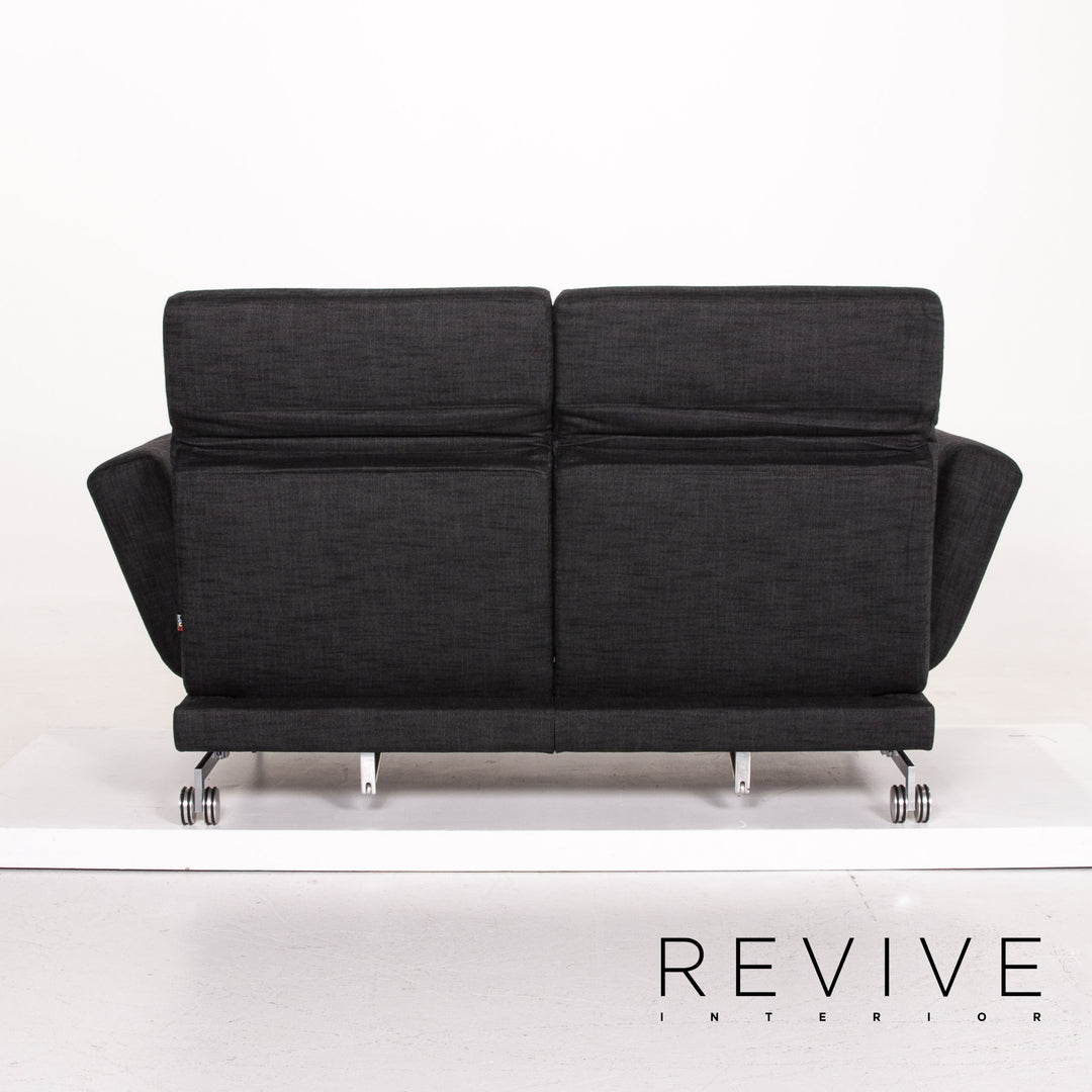 Brühl & Sippold Moule Stoff Sofa Anthrazit Grau Zweisitzer Schlafsofa Relaxfunktion Funktion Schlaffunktion #14222