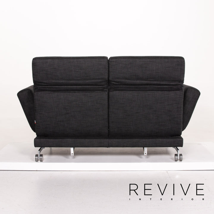 Brühl & Sippold Moule Stoff Sofa Anthrazit Grau Zweisitzer Schlafsofa Relaxfunktion Funktion Schlaffunktion #14222
