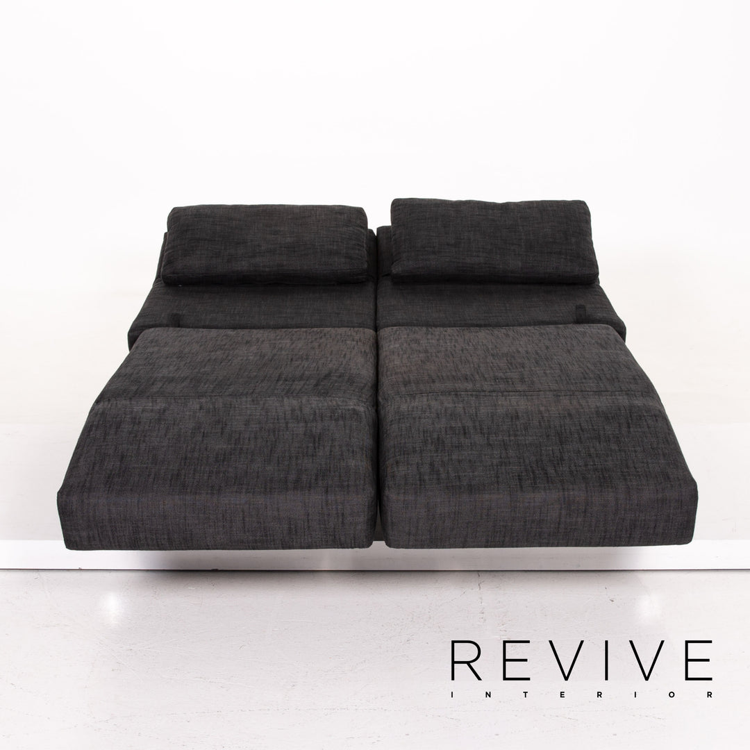 Brühl & Sippold Moule Stoff Sofa Anthrazit Grau Zweisitzer Schlafsofa Relaxfunktion Funktion Schlaffunktion #14222