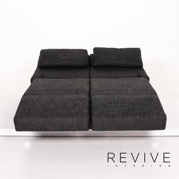 Brühl & Sippold Moule Stoff Sofa Anthrazit Grau Zweisitzer Schlafsofa Relaxfunktion Funktion Schlaffunktion #14222