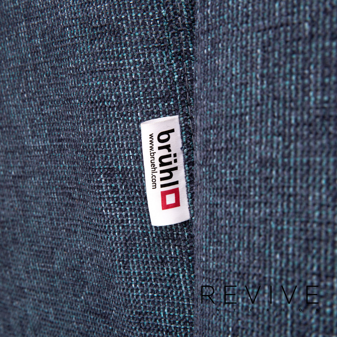 Brühl Moule Stoff Sofa Blau Funktion Relaxfunktion Couch #12929