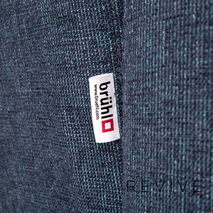 Brühl Moule Stoff Sofa Blau Funktion Relaxfunktion Couch #12929