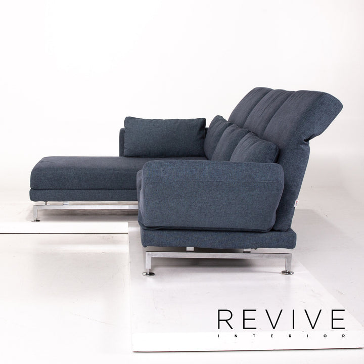 Brühl Moule Stoff Sofa Blau Funktion Relaxfunktion Couch #12929