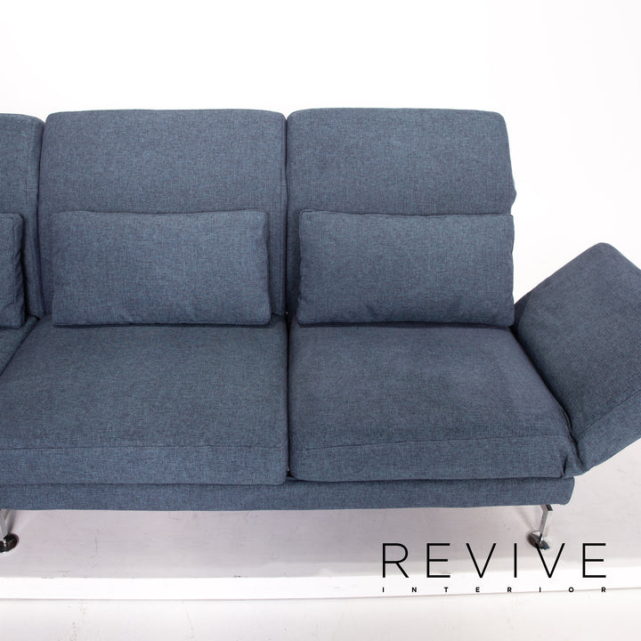 Brühl Moule Stoff Sofa Blau Funktion Relaxfunktion Couch #12929