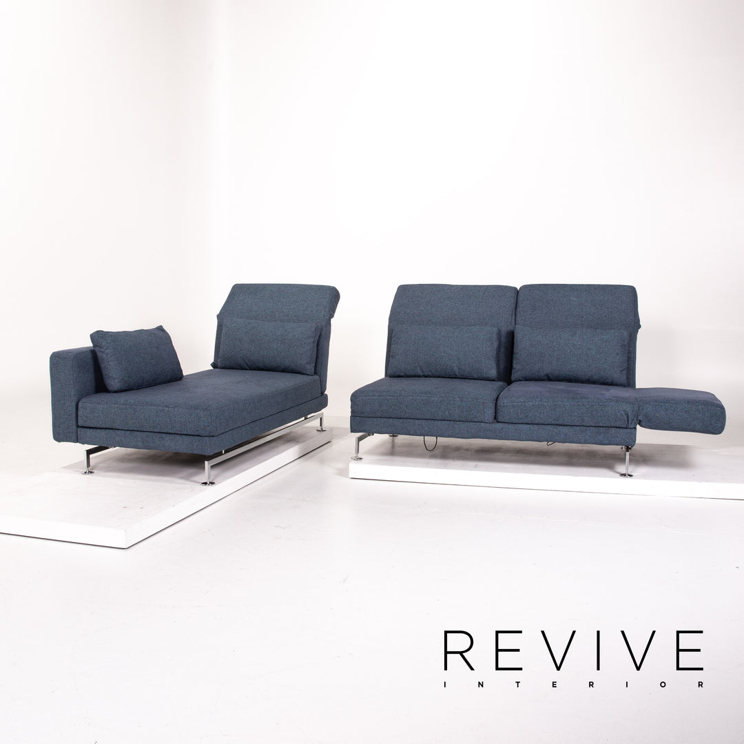 Brühl Moule Stoff Sofa Blau Funktion Relaxfunktion Couch #12929