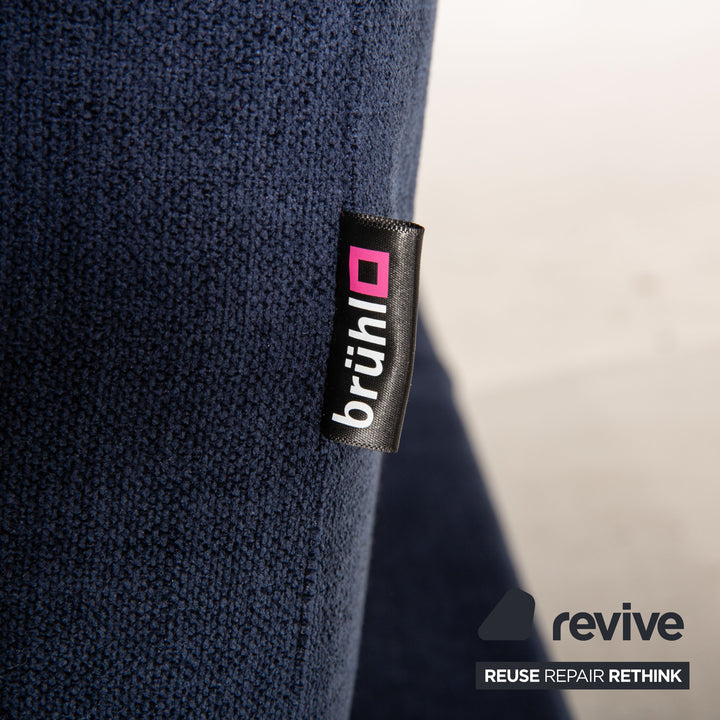 Brühl & Sippold Moule Stoff Sofa Blau Zweisitzer Funktion Schlaffunktion