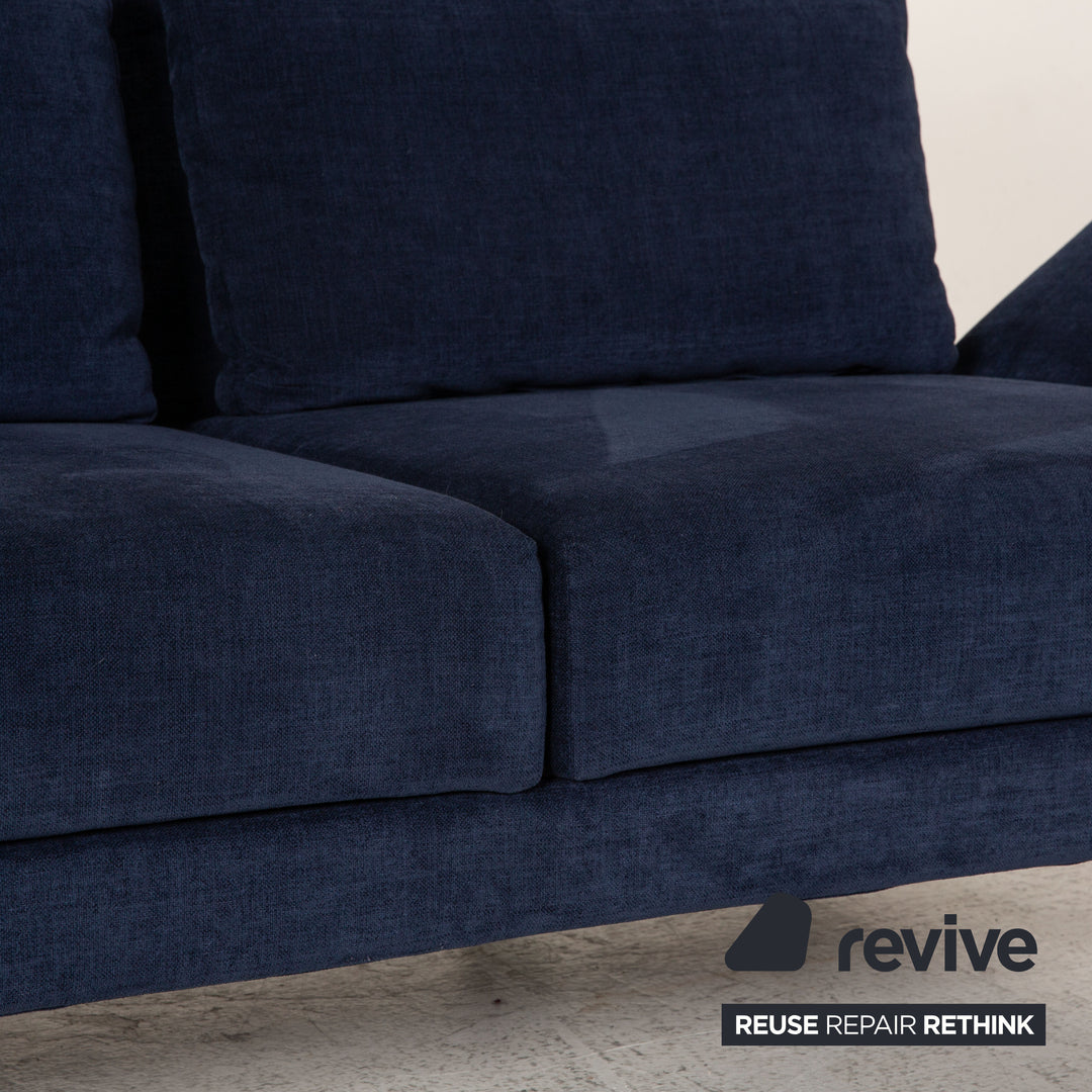 Brühl & Sippold Moule Stoff Sofa Blau Zweisitzer Funktion Schlaffunktion