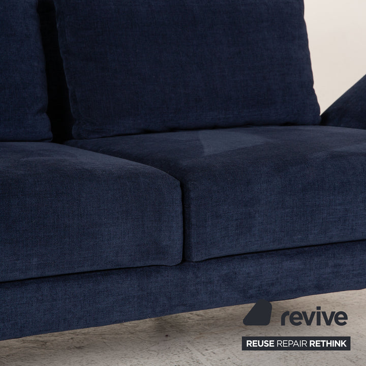 Brühl & Sippold Moule Stoff Sofa Blau Zweisitzer Funktion Schlaffunktion