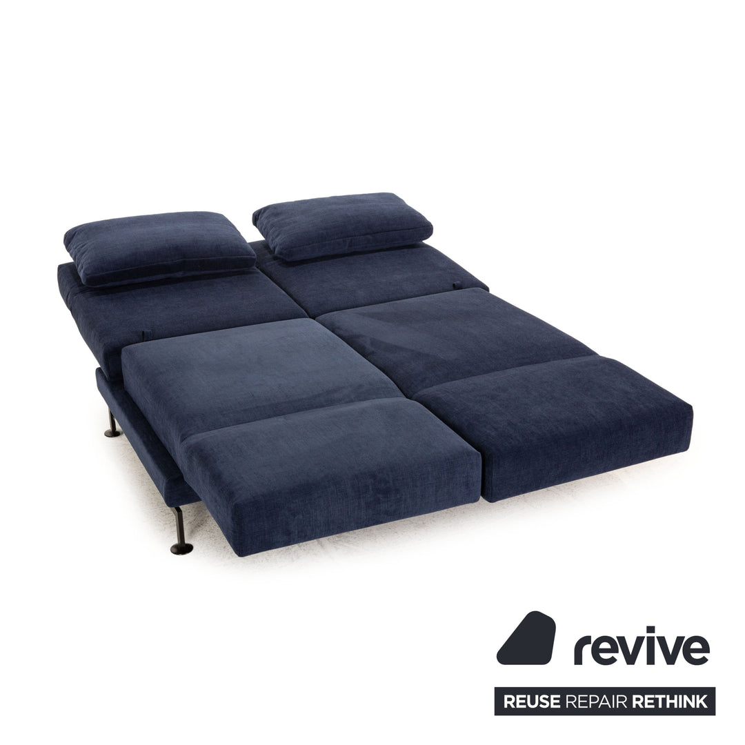 Brühl & Sippold Moule Stoff Sofa Blau Zweisitzer Funktion Schlaffunktion