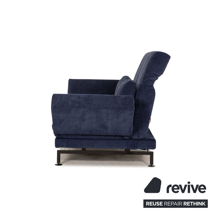 Brühl & Sippold Moule Stoff Sofa Blau Zweisitzer Funktion Schlaffunktion