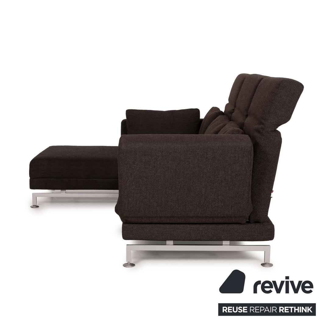 Brühl Moule Stoff Sofa Braun Ecksofa Funktion Relaxfunktion Dunkelbraun