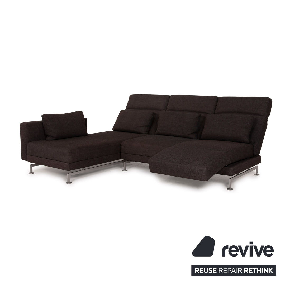 Brühl Moule Stoff Sofa Braun Ecksofa Funktion Relaxfunktion Dunkelbraun