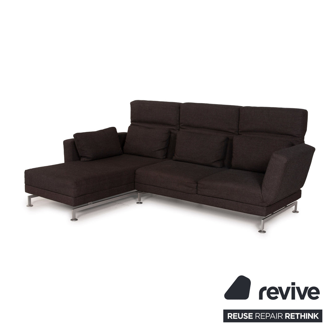 Brühl Moule Stoff Sofa Braun Ecksofa Funktion Relaxfunktion Dunkelbraun