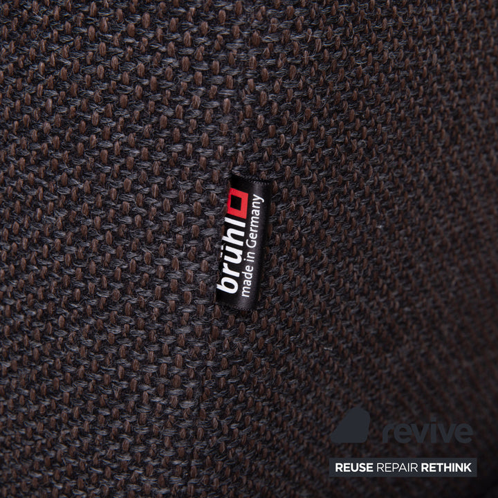 Brühl Moule Stoff Sofa Braun Ecksofa Funktion Relaxfunktion Dunkelbraun