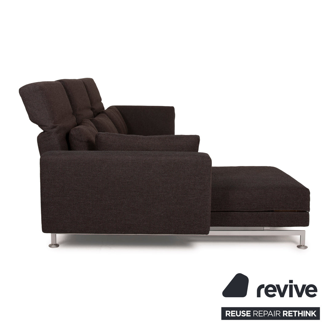 Brühl Moule Stoff Sofa Braun Ecksofa Funktion Relaxfunktion Dunkelbraun