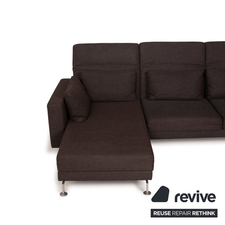 Brühl Moule Stoff Sofa Braun Ecksofa Funktion Relaxfunktion Dunkelbraun