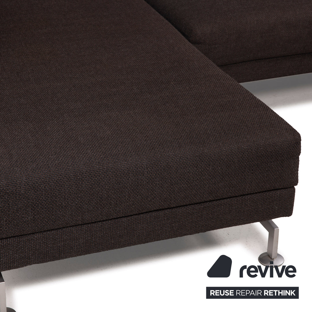 Brühl Moule Stoff Sofa Braun Ecksofa Funktion Relaxfunktion Dunkelbraun