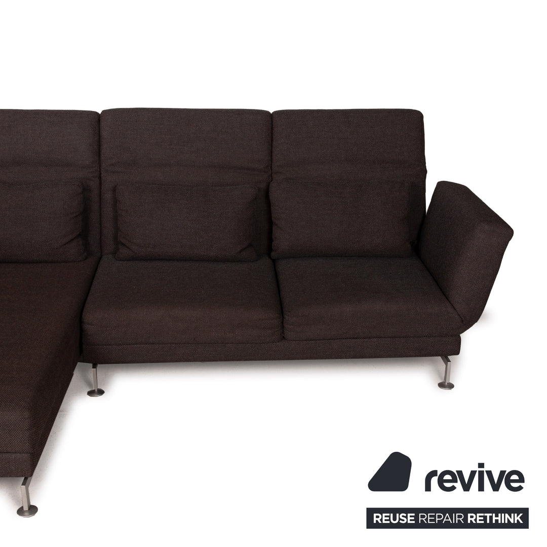 Brühl Moule Stoff Sofa Braun Ecksofa Funktion Relaxfunktion Dunkelbraun