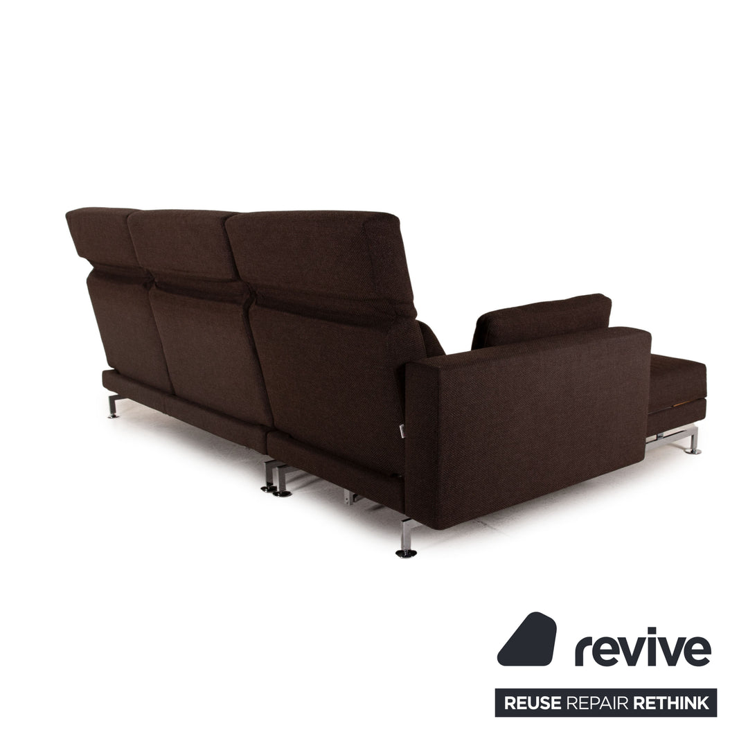 Brühl & Sippold Moule Stoff Sofa Braun Ecksofa inkl Hocker Funktion Relaxfunktion Couch