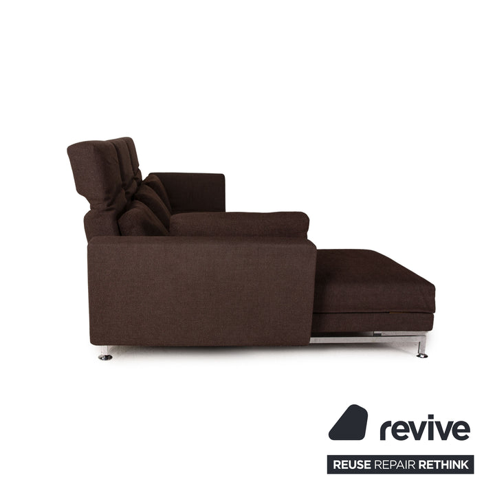Brühl & Sippold Moule Stoff Sofa Braun Ecksofa inkl Hocker Funktion Relaxfunktion Couch